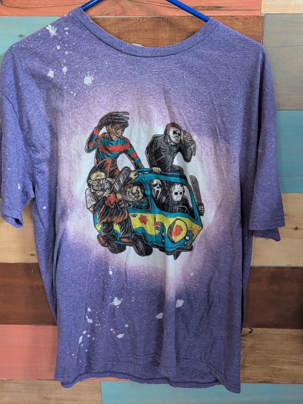 Purple Short-Sleeve Graphic Tee with Icon Mash-Up